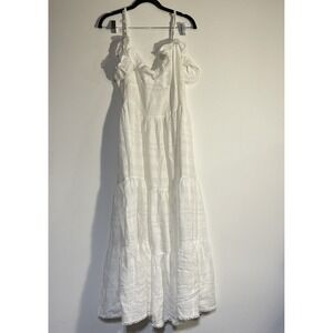 Prabal Gurung Dress Womens Size 10 White Cold Shoulder A Line Cottagecore